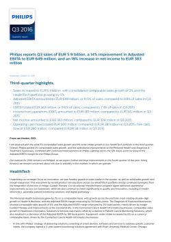 Third quarter results 2016