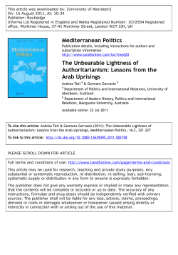 Lessons from the Arab Uprisings