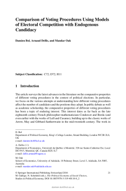 Comparison of Voting Procedures Using Models of