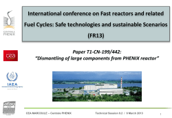Dismantling of large components from PHENIX reactor
