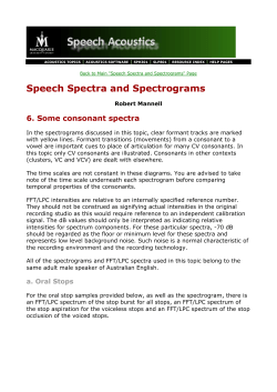 Speech Spectra and Spectrograms