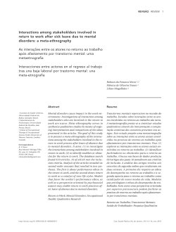 Interactions among stakehoklders involved in return to work after