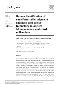 Raman identification of cuneiform tablet pigments: emphasis and