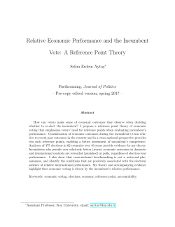 Relative Economic Performance and the Incumbent Vote: A