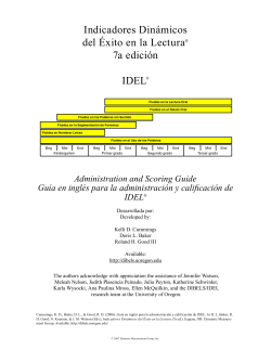 Indicadores Dinámicos del Éxito en la Lectura® 7a edición IDEL®