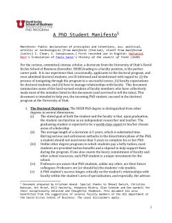 Ph.D. Manifesto - David Eccles School of Business