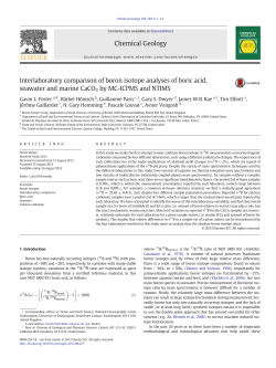 Interlaboratory comparison of boron isotope analyses
