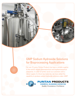 GMP Sodium Hydroxide Solutions for Bioprocessing Applications