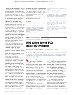 JMML patient-derived iPSCs induce new hypotheses