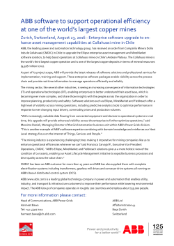 ABB software to support operational efficiency at one of the world`s