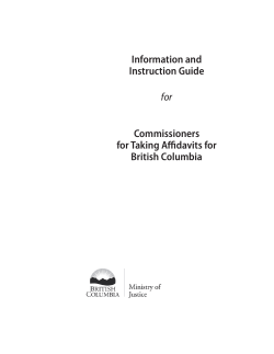 Information and Instruction Guide for Commissioners for Taking