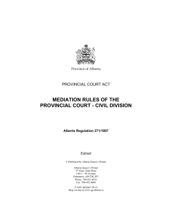 mediation rules of the provincial court - civil division