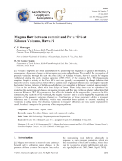 Magma flow between summit and Puu at Klauea Volcano, Hawaii