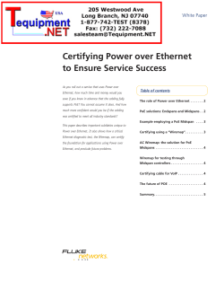 Certifying Power over Ethernet to Ensure Service