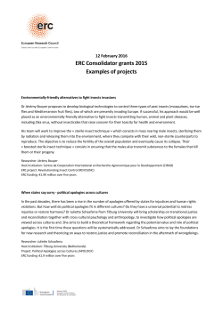ERC Consolidator grant 2015