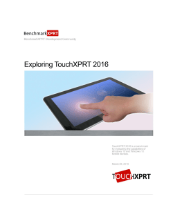 Exploring the TouchXPRT 2016 Benchmark
