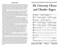 The University Chorus and Chamber Singers