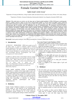 Female Genital Mutilation - International Journal of Science and