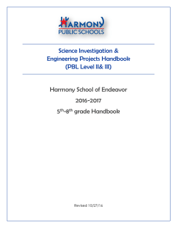Science Fair Handbook - Harmony School of Endeavor