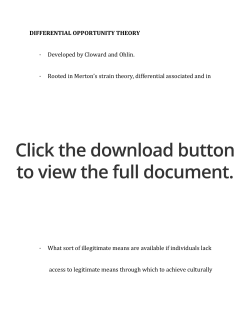 DIFFERENTIAL OPPORTUNITY THEORY &middot; Developed by Cloward