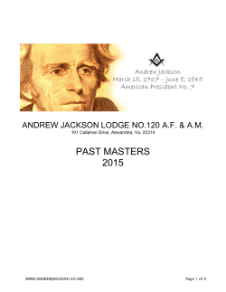 PAST MASTERS 2015 - ANDREW JACKSON LODGE No.120 AF