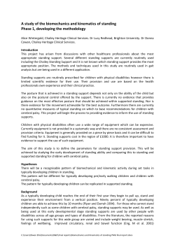 A study of the biomechanics and kinematics of standing Phase 1
