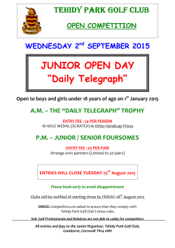 JUNIOR OPEN DAY “Daily Telegraph”