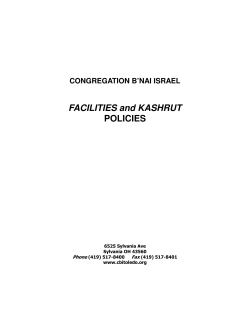FACILITIES and KASHRUT POLICIES