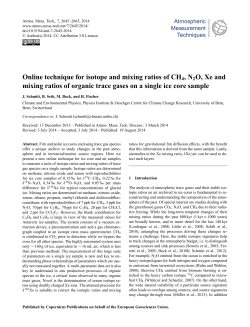 Online technique for isotope and mixing ratios of CH4, N2O, Xe and