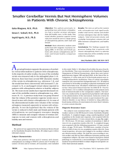 Smaller Cerebellar Vermis But Not Hemisphere Volumes in Patients