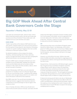 Big GDP Week Ahead After Central Bank Governors