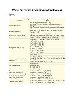Water Properties (including isotopologues)