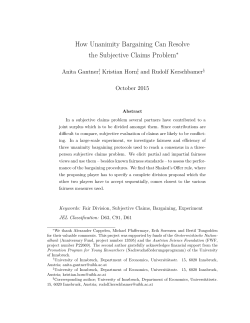 How Unanimity Bargaining Can Resolve the Subjective Claims