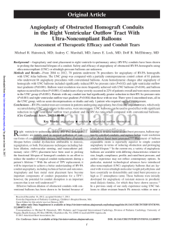 Angioplasty of Obstructed Homograft Conduits in the Right