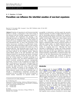 Parasitism can influence the intertidal zonation of non