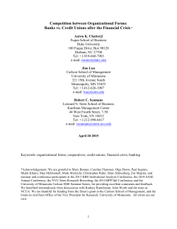 Competition between Organizational Forms: Banks vs. Credit