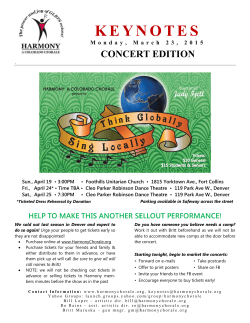 Keynotes032315 - Harmony: A Colorado chorale