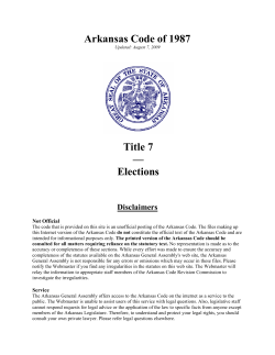 Arkansas Code of 1987 Title 7 &mdash; Elections