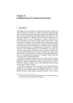 Chapter X Positional factors in Lenition and Fortition