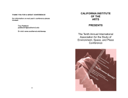 CALIFORNIA INSTITUTE OF THE ARTS PRESENTS The Tenth