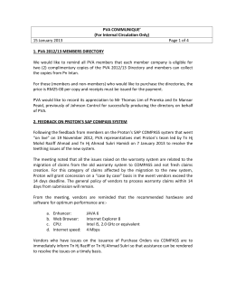pva communique - Proton Vendors Association