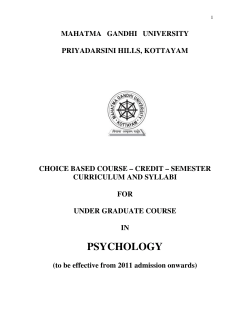 psychology - MG University