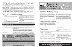 Fall 2013 - Marquette Community Federal Credit Union
