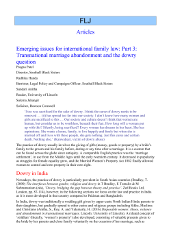 Emerging issues for international family law: Part 3