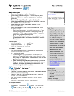 Summary of lesson - TI Education