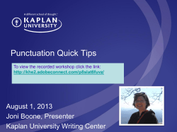Punctuation Quick Tips