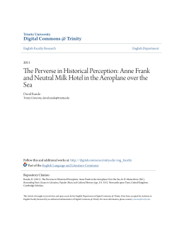 The Perverse in Historical Perception: Anne Frank and Neutral Milk