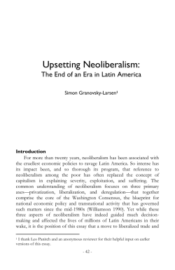 Upsetting Neoliberalism