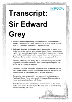 Transcript: Sir Edward Grey