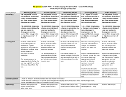 4th Quarter---LESSON PLAN &ndash; 7th Grade Language Arts (Aimee